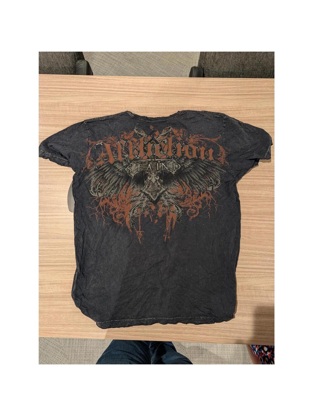 Affliction Streetwear Tapout Y2K Winged Dbl Skull T Shirt XL - Picture 3 of 3